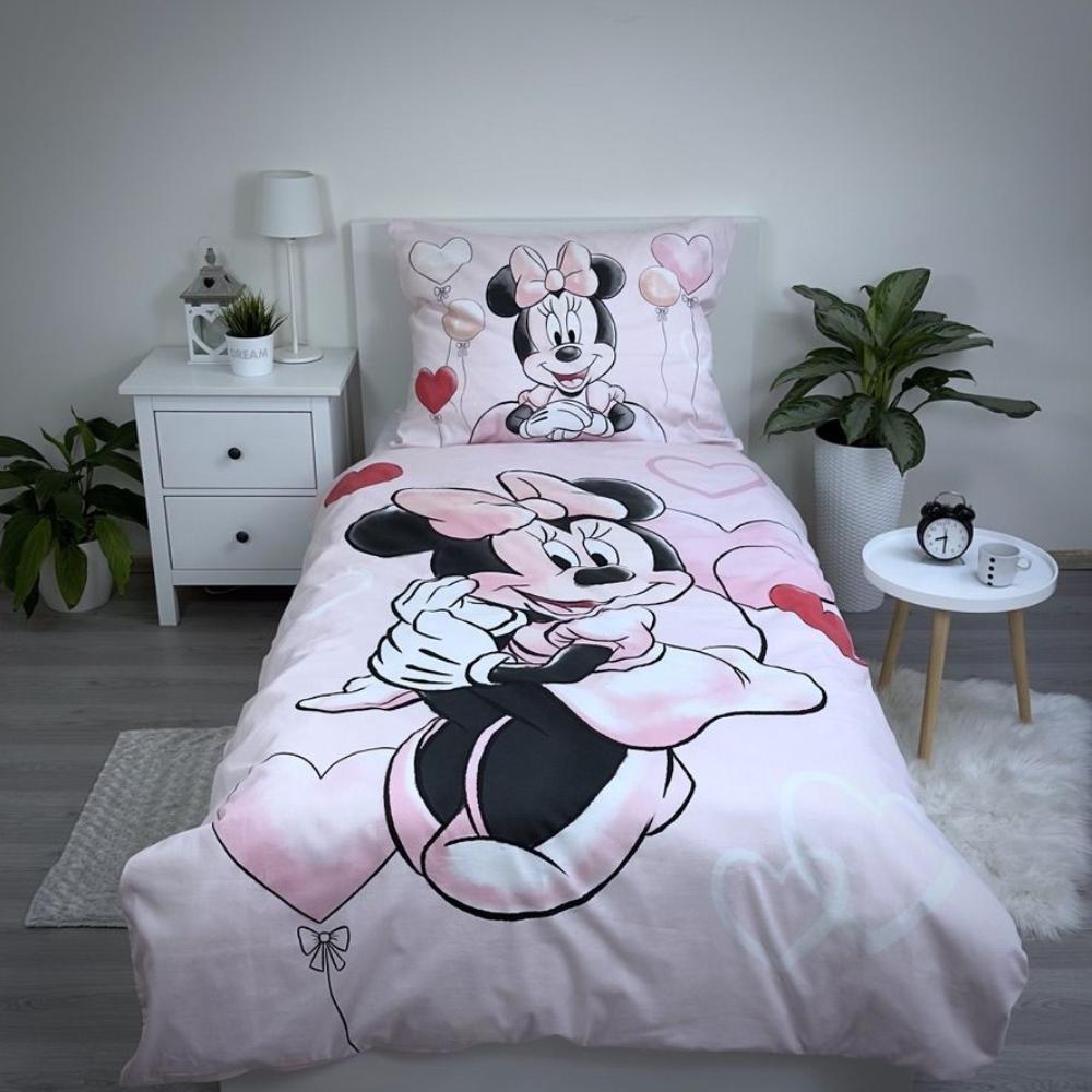 Minnie Maus rosa Bettwäsche - weiche Baumwolle 140x200 cm Kissen und Decke