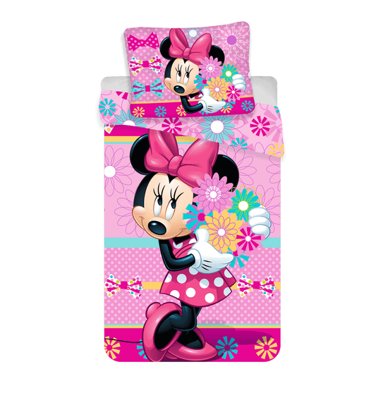 Minnie Maus Blumen Bettwäsche - weiche Baumwolle 140x200 cm Kissen und Decke