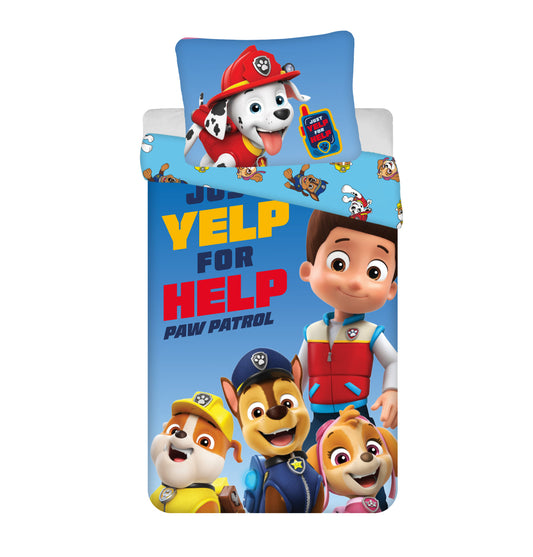 Paw Patrol Bettwäsche - weiche Baumwolle blau 140x200 cm Kissen und Decke