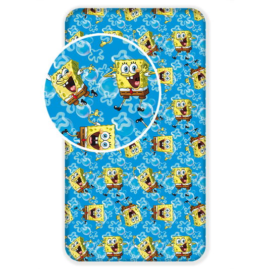 Spongebob Spannbettlaken - 90x200 cm Bettbezug Einzelbett Matratzenbezug