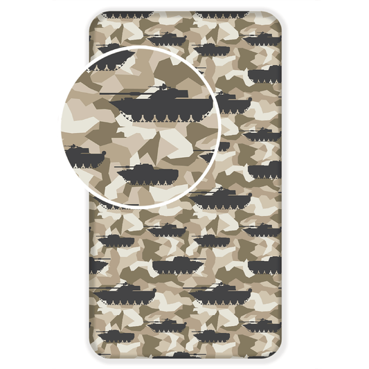 Panzer Militär Spannbettlaken - 90x200 cm Bettbezug Einzelbett Matratzenbezug
