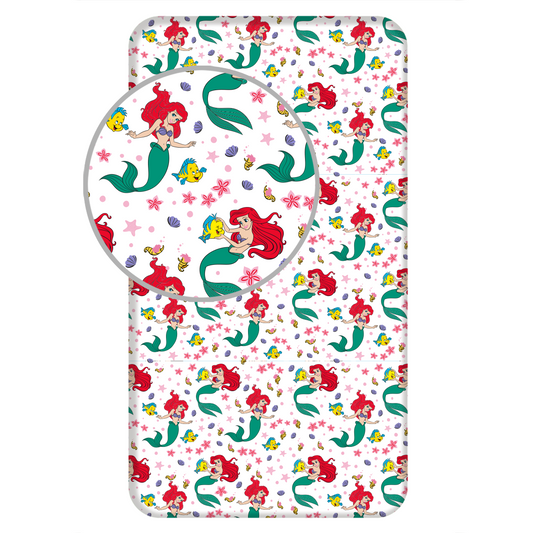 Arielle Disney Spannbettlaken - 90x200 cm Bettbezug Einzelbett Matratzenbezug