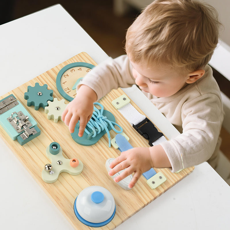 Montessori Beschäftigung Board - Sensorisches Brett - Kinder Lernspielzeug für Feinmotorik ab 3 Jahre