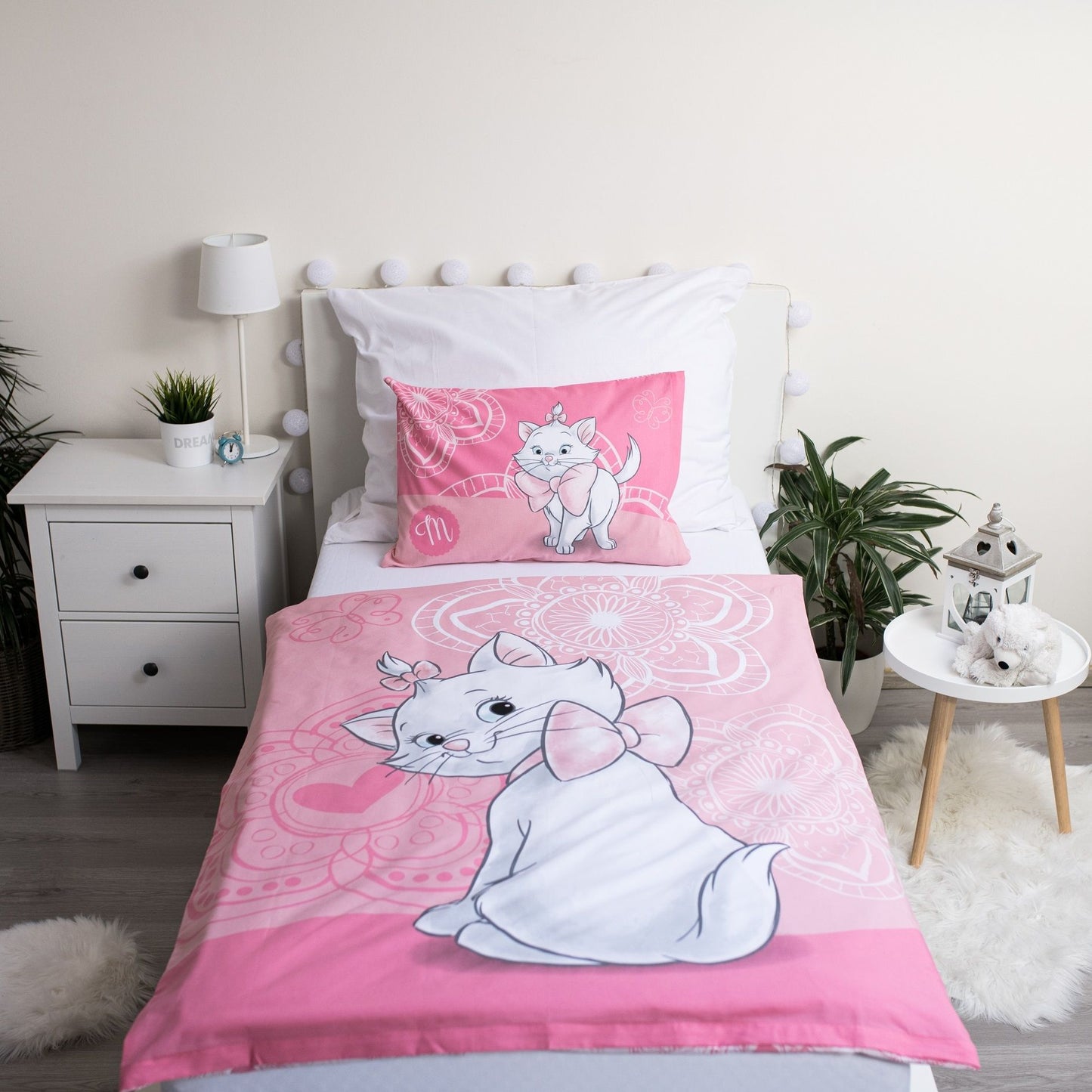Aristocats Marie Kinder-Bettwäsche 100 x 135 cm - weiche Baumwolle