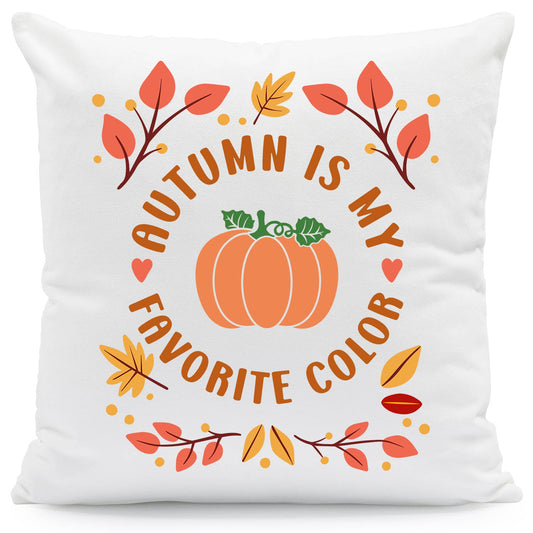Bedrucktes Kissen mit Spruch Autumn is my favorite color