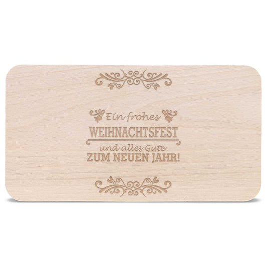 Frühstücksbrettchen aus Holz mit Gravur - Ein frohes Weihnachtsfest - Weihnachtsdeko