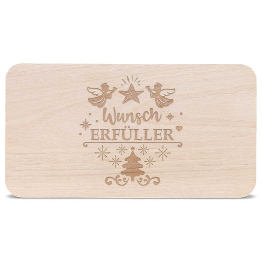 Frühstücksbrettchen aus Holz mit Gravur - Wunscherfüller - Weihnachtsdeko