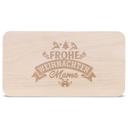 Frühstücksbrettchen aus Holz mit Gravur - Frohe Weihnachten Mama - Weihnachtsdeko