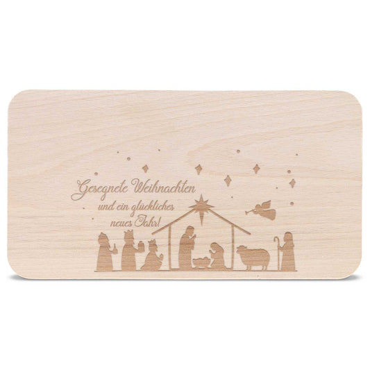 Frühstücksbrettchen aus Holz mit Gravur - Gesegnete Weihnachten - Weihnachtsdeko