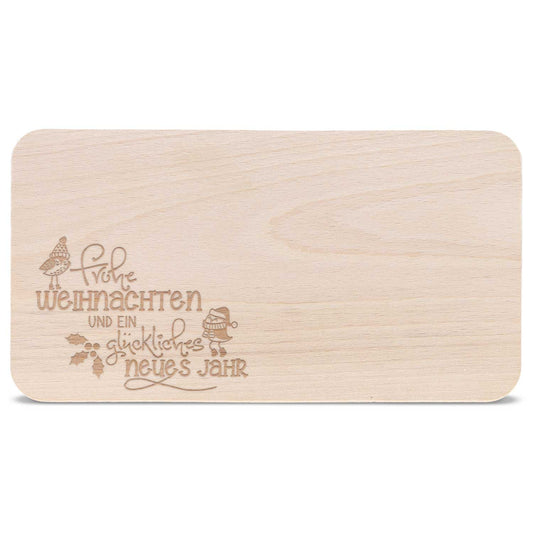 Frühstücksbrettchen aus Holz mit Gravur - Frohe Weihnachten - Weihnachtsdeko