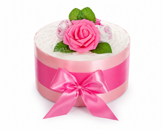 Windeltorte Rosenblüte rosa