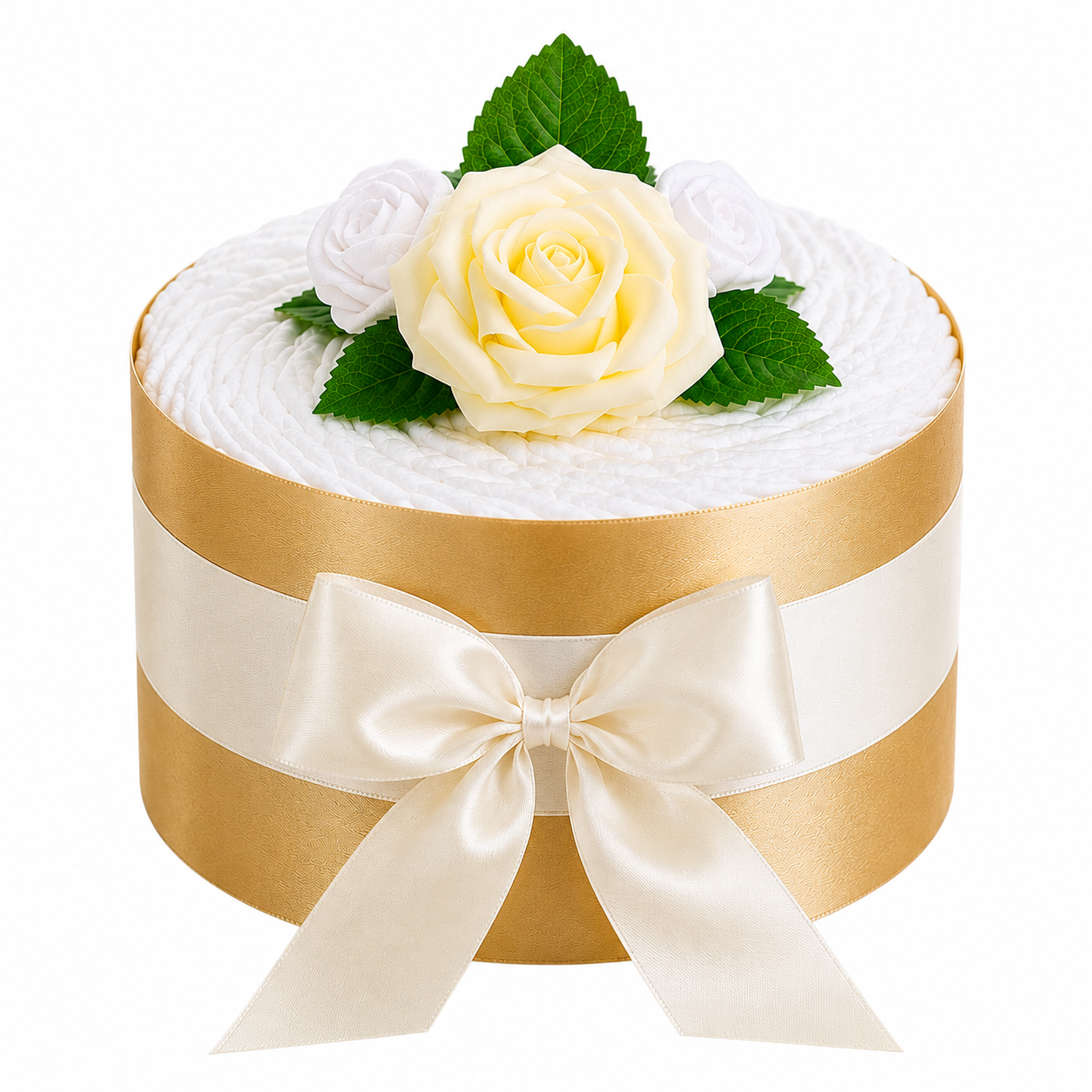 Neutrale Windeltorte Rosenblüte