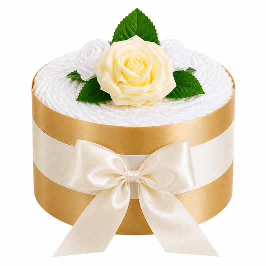 Neutrale Windeltorte Rosenblüte