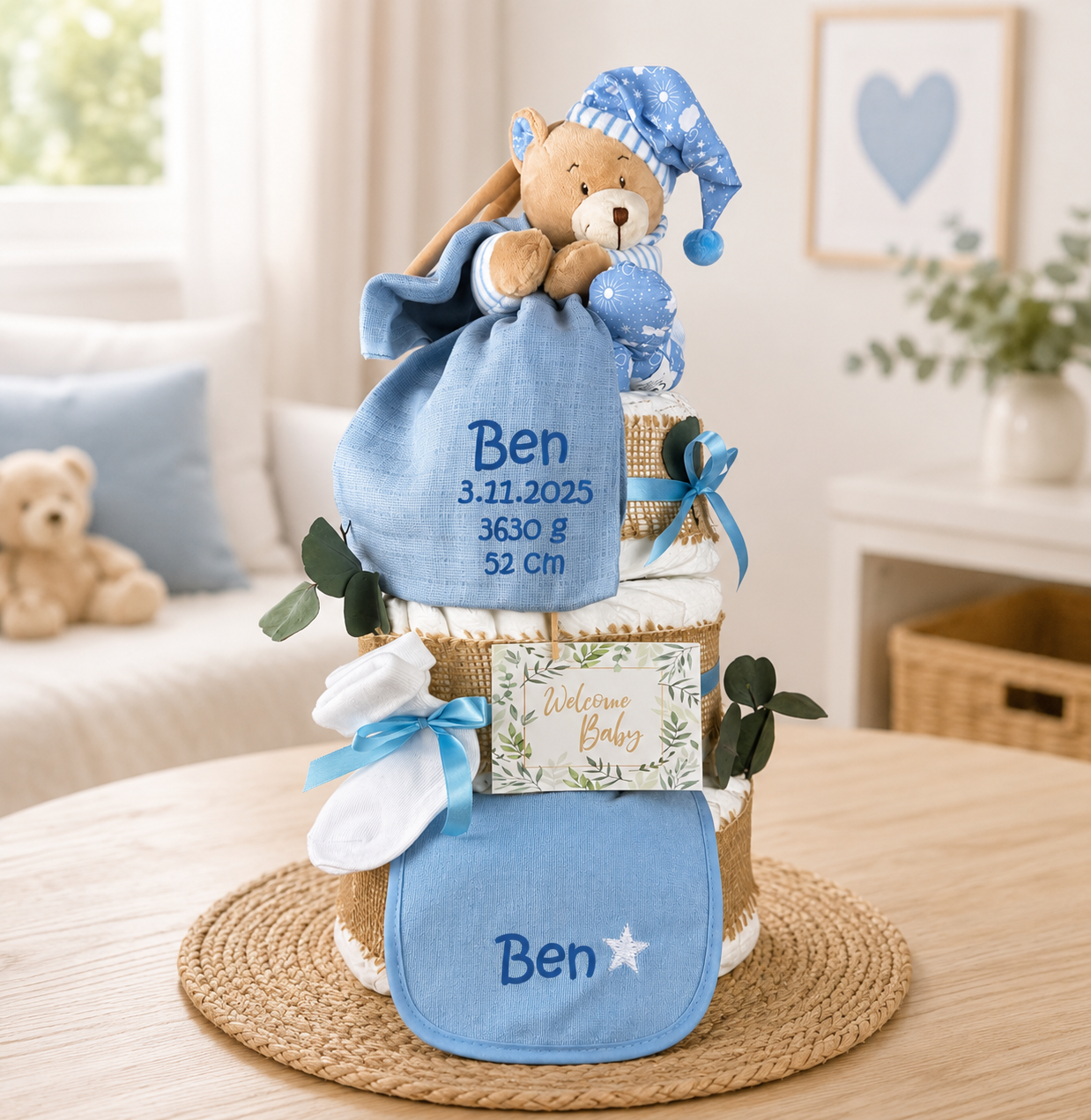 Windeltorte Junge blau
