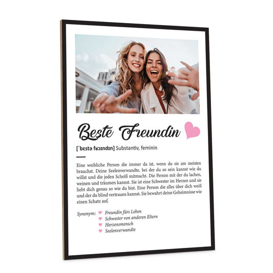 Holzschild Kunstdruck - Definition Poster - Personalisiert mit eigenem Foto