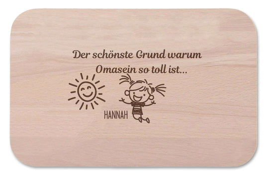 Frühstücksbrettchen Der schönste Grund warum Oma sein so toll ist