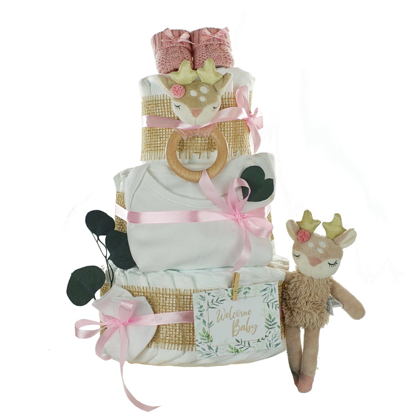 Personalisierbare Windeltorte REH ELLA Rosa