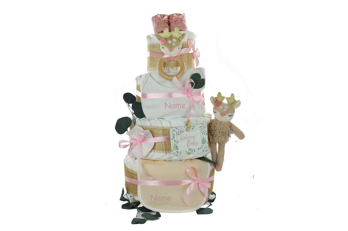 Personalisierbare Windeltorte REH ELLA Rosa