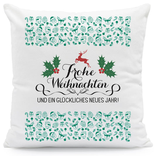 Kissen mit Weihnachtsmotiv - Frohe Weihnachten und neues Jahr - Weihnachtsdeko - Für Sie & Ihn