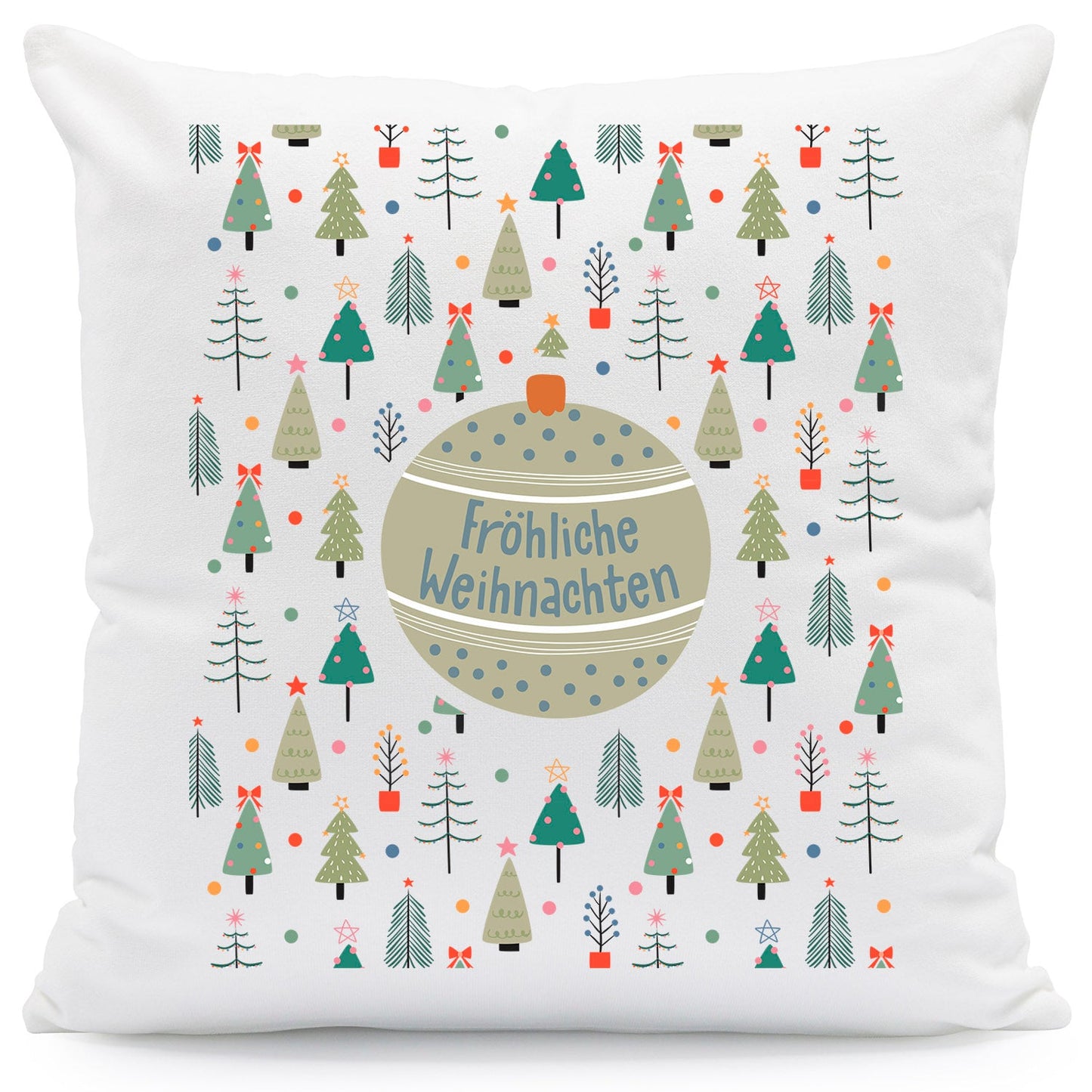 Kissen mit Weihnachtsmotiv - Fröhliche Weihnachten - Weihnachtsdeko - Geschenke für Frauen & Männer
