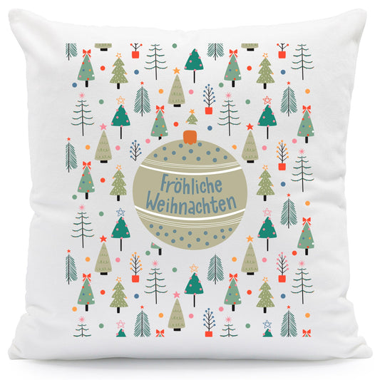 Kissen mit Weihnachtsmotiv - Fröhliche Weihnachten - Weihnachtsdeko - Geschenke für Frauen & Männer