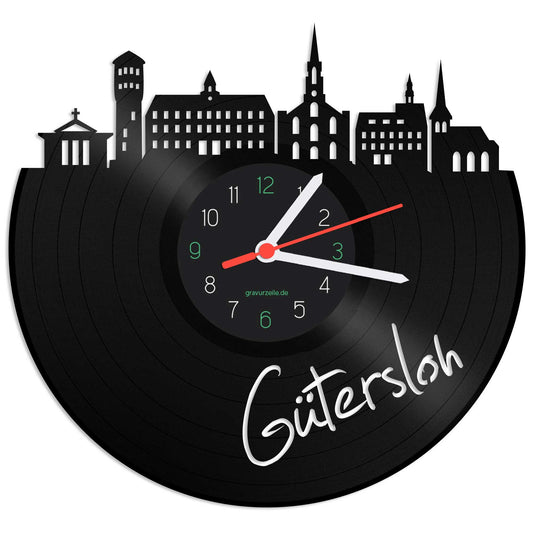 Wanduhr aus Vinyl Skyline Gütersloh