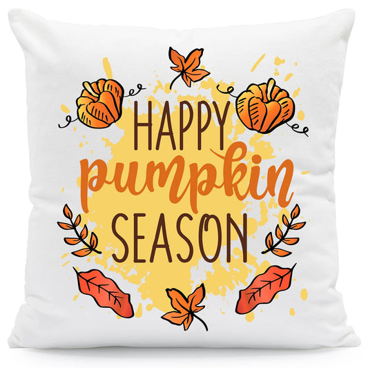 Bedrucktes Kissen mit Spruch Happy Pumpkin Season