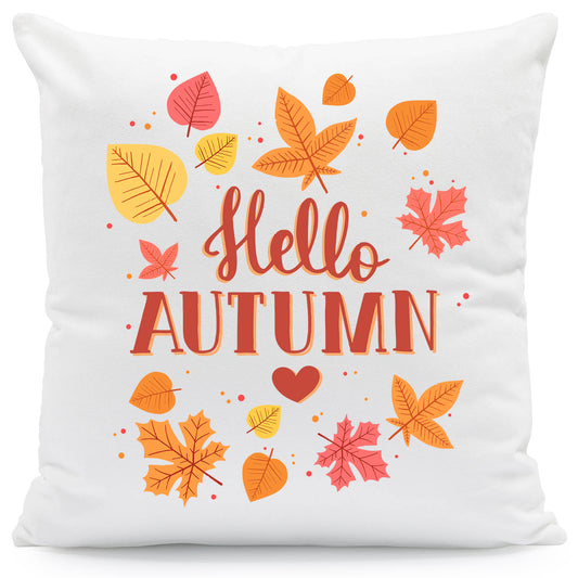 Bedrucktes Kissen mit Spruch Hello Autumn