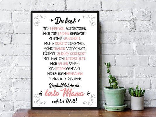 Holzschild mit Spruch Beste Mama der Welt