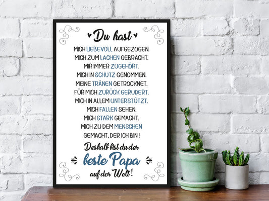 Holzschild mit Spruch Bester Papa der Welt