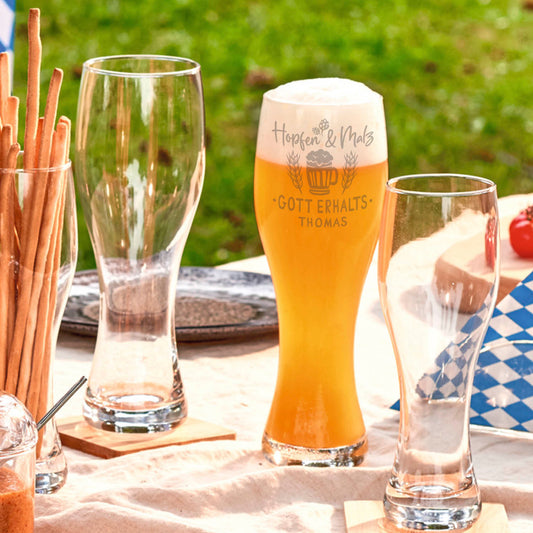 Leonardo Weizenglas "Hopfen und Malz Gott erhalts" mit Namen