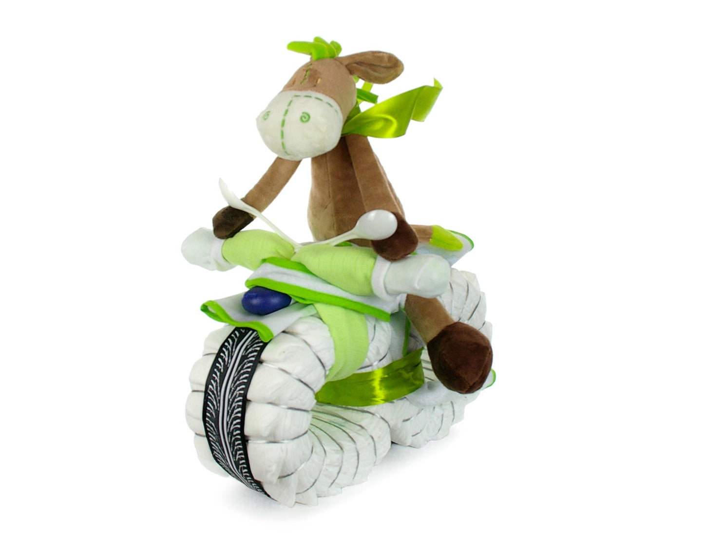 Windelmotorrad ROCKSTAR mit Schlenkeresel grün