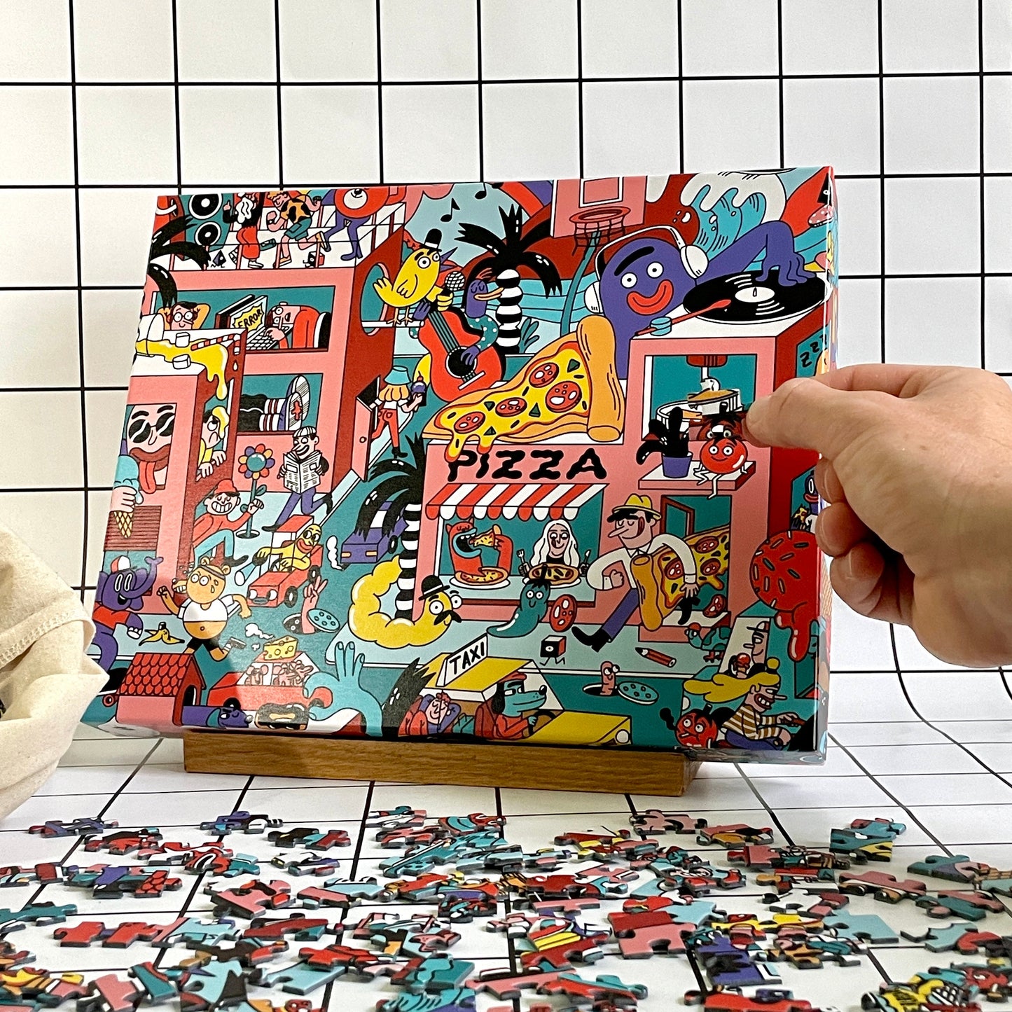Puzzlekarton-Halter