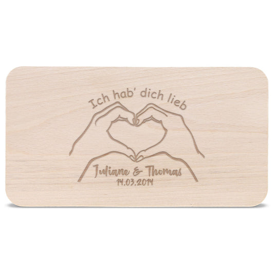 Frühstücksbrettchen Ich hab dich lieb