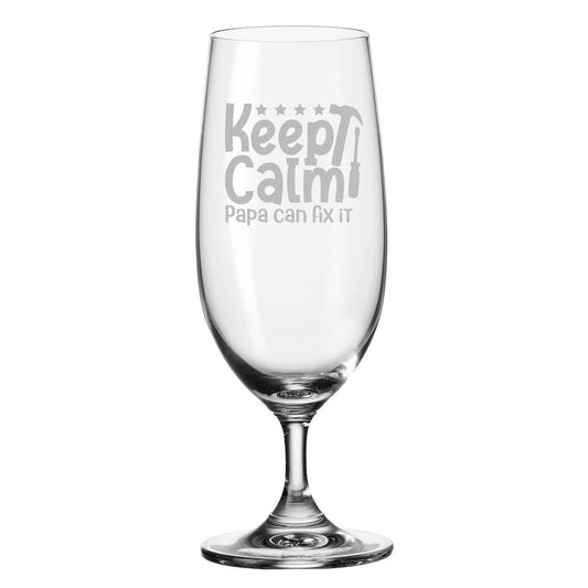 Leonardo Bierglas mit Gravur "Keep calm papa can fix it"