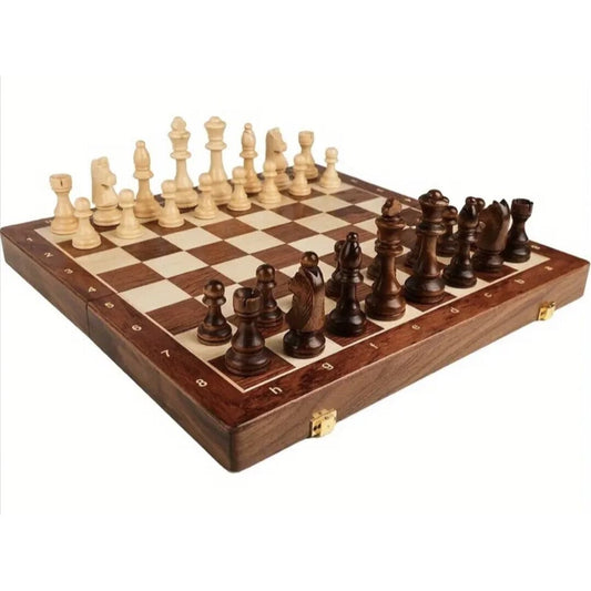 Schachspiel Holz Premium Schachbrett traditionelles Design mit Figuren