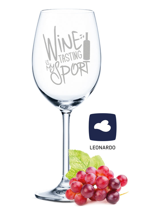 Leonardo Weinglas mit Gravur "Wine is my tasting Sport"