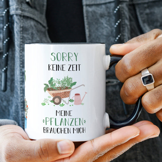 Bedruckte Tasse mit Spruch Meine Pflanzen brauchen mich