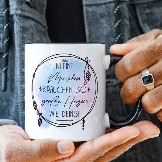 Bedruckte Tasse mit Spruch Große Herzen wie Deins
