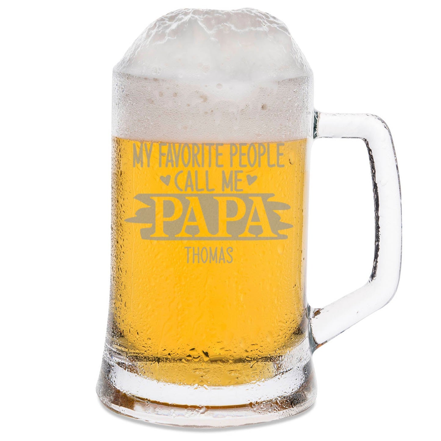 Montana Bierkrug mit Gravur "My favorite people call me papa" mit Namen