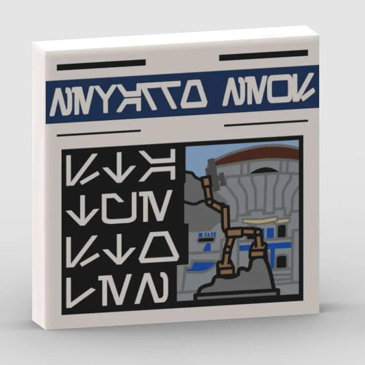 "Nevarro Times" 2x2 Tile "STATUE STOLEN"