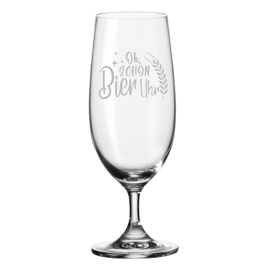 Leonardo Bierglas mit Gravur "Oh schon Bier Uhr"