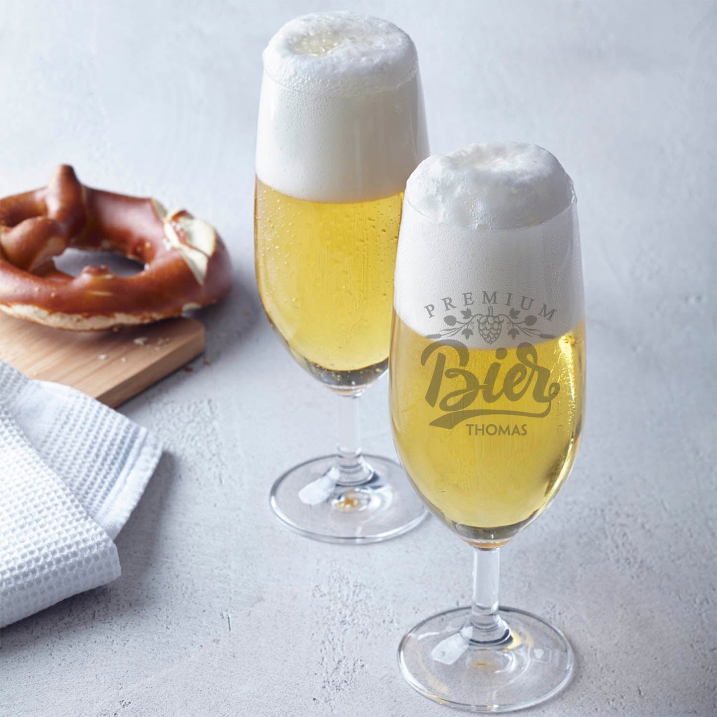 Leonardo Bierglas mit Gravur "Premium Bier" mit Namen