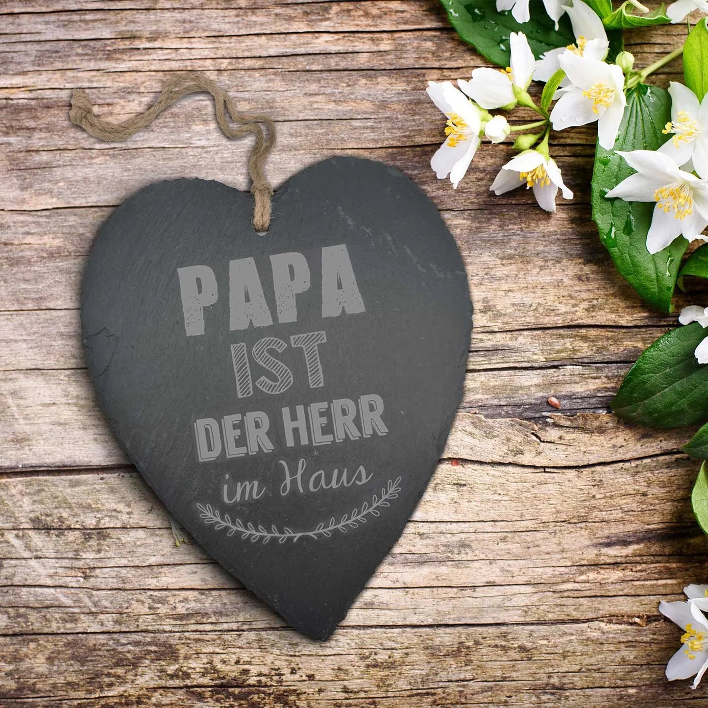 Schieferherz Papa ist der Herr im Haus
