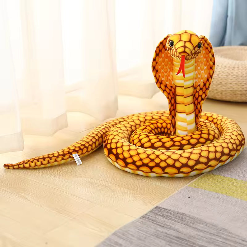Kobra Schlange Kuscheltier XXL - 170 cm Plüschtier Gelb Stofftier