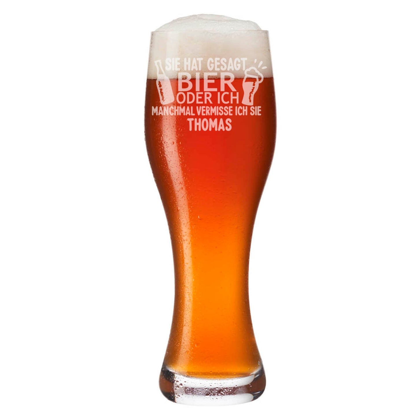 Leonardo Weizenglas "Sie hat gesagt Bier oder ich" mit Namen
