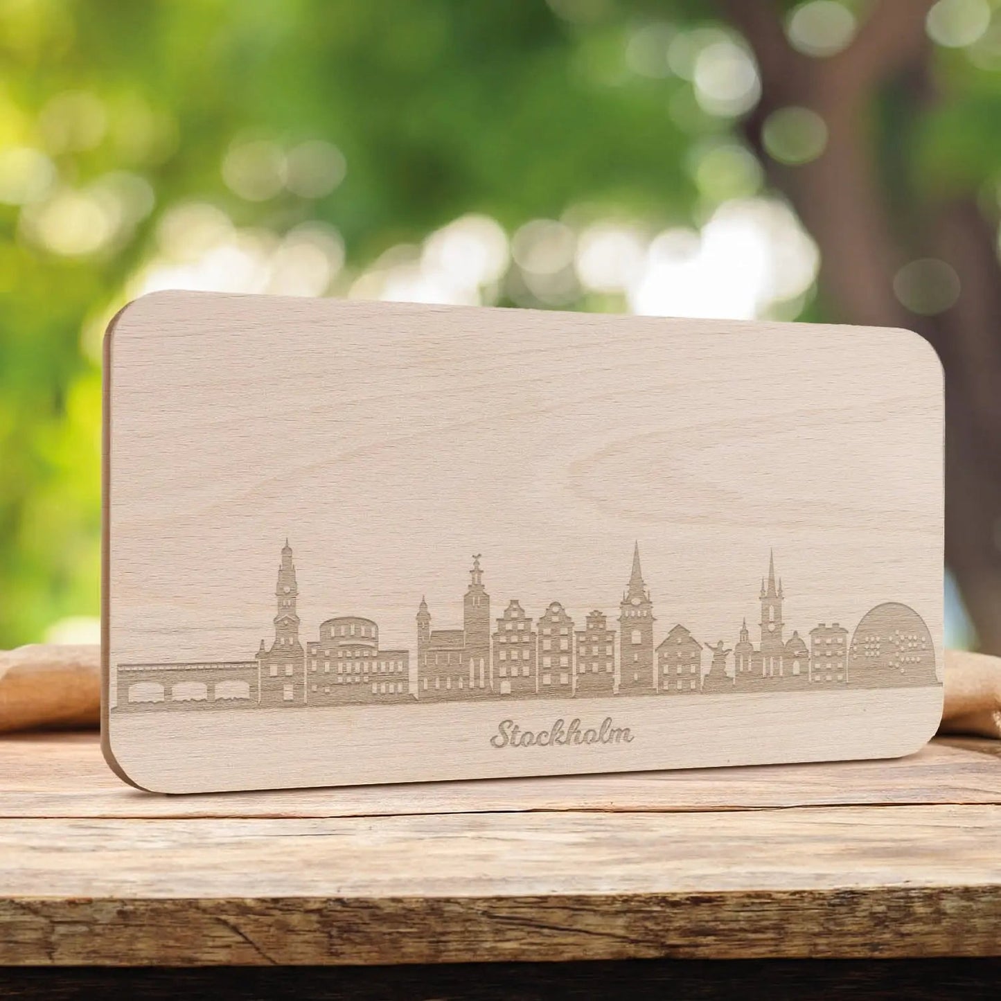 Frühstücksbrettchen Skyline Stockholm
