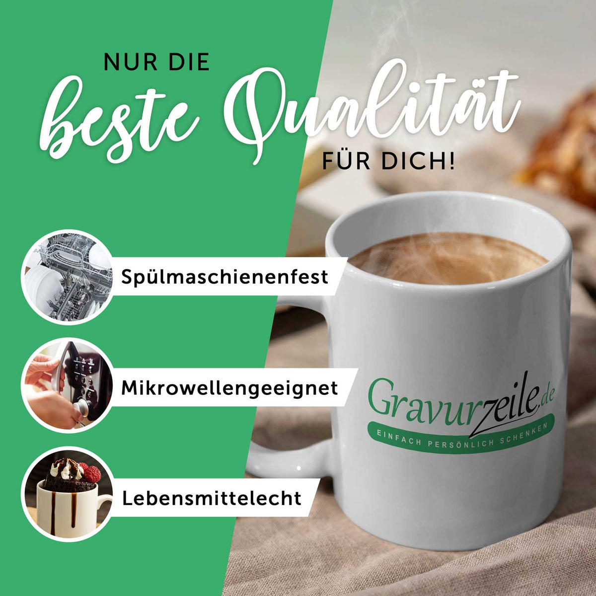 Bedruckte Tasse mit Spruch - Examen - Personalisiert mit Namen