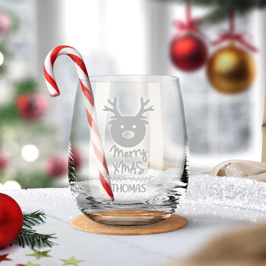 Teelicht mit Gravur - Weihnachtsdeko - Merry X Mas - Personalisiert mit Name