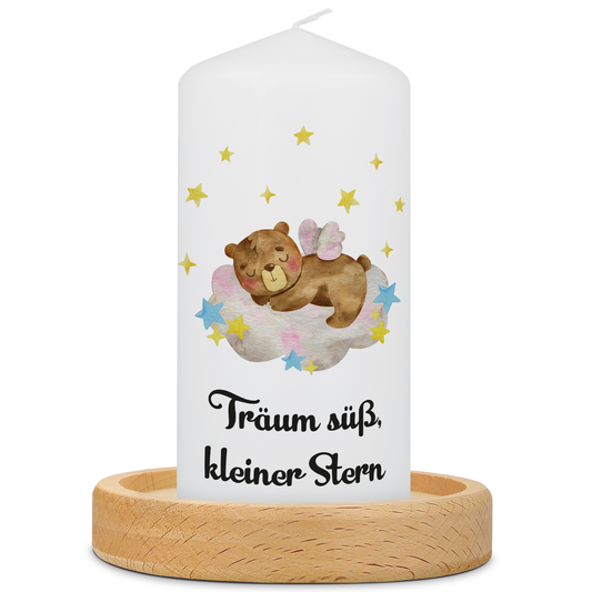 Kleine Kinder Trauerkerze - "Träum süß kleiner Stern"